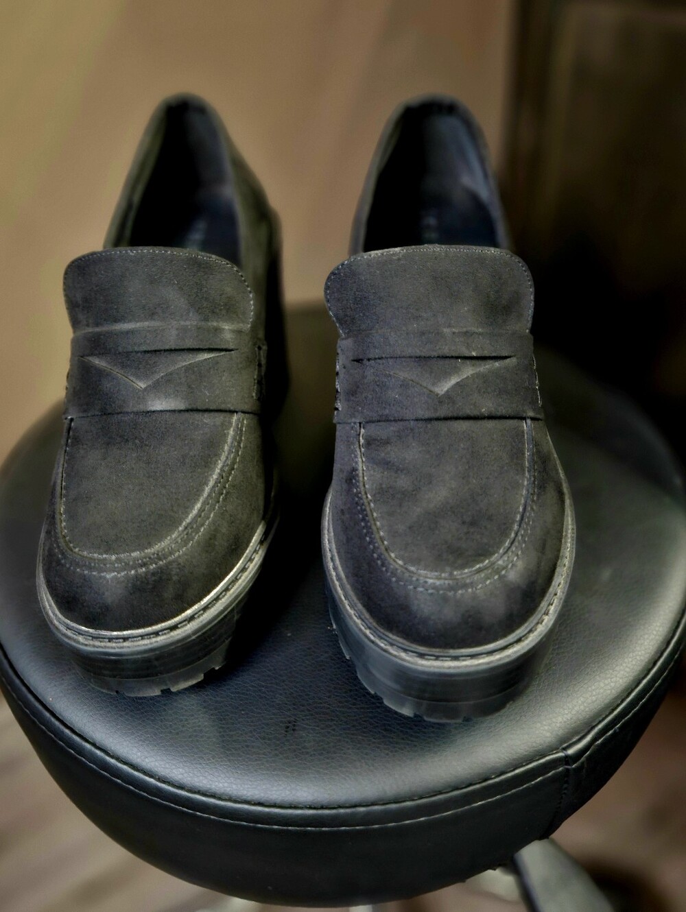 NWOT torrid Black Faux Suede Platform Chunky Heel Loafers - Picture 4 of 11